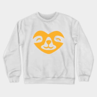 Heart Shape Love Sloth Design. Simple Funny Smiling Sloth Face Crewneck Sweatshirt